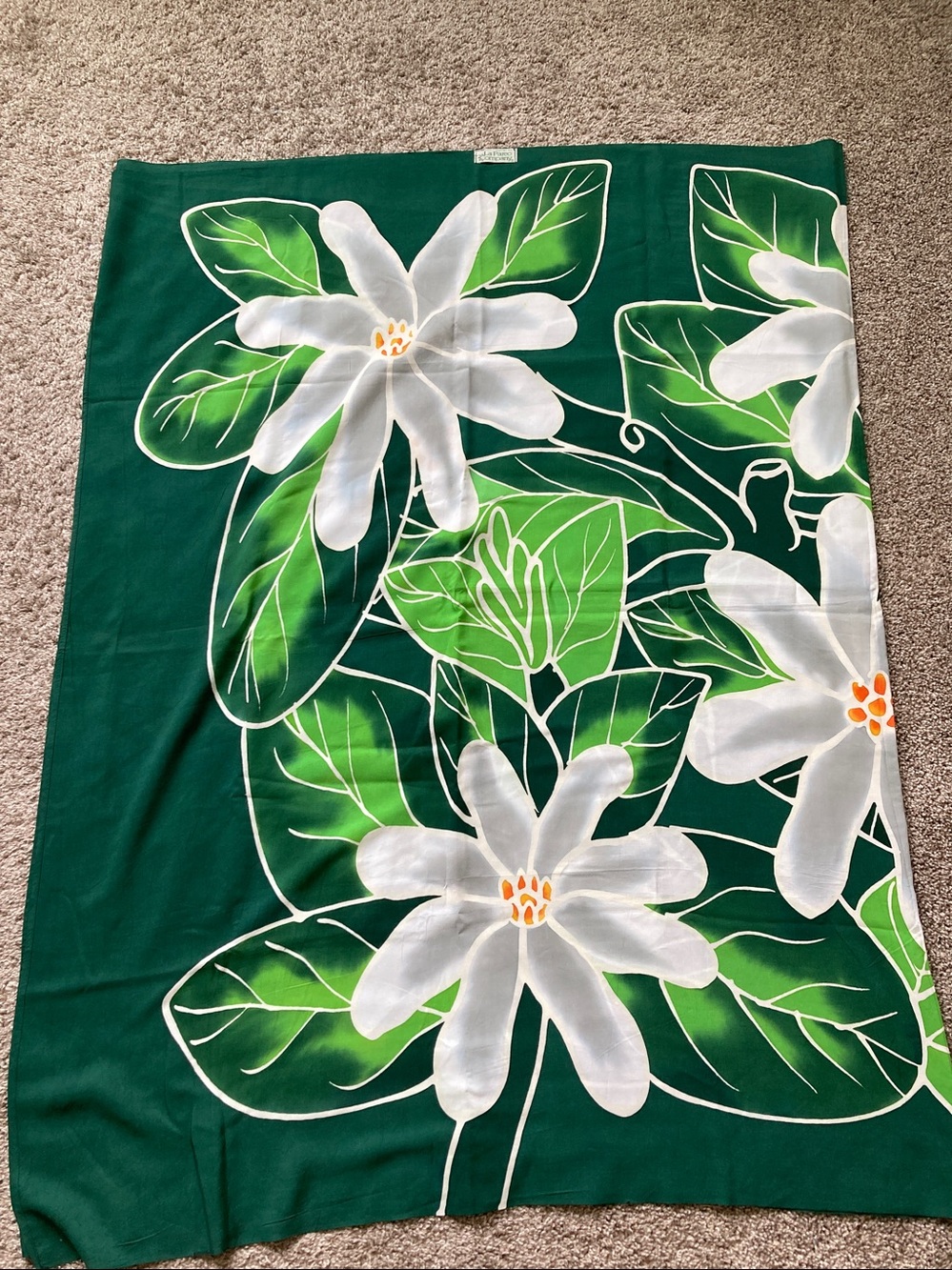 La Pareo Company Floral Polynesian Sarong Wrap Scarf Boho Beachy Vacation Retro - Picture 4 of 5